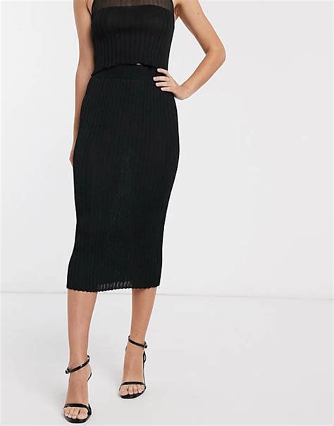 Asos Design Two Piece Knitted Midi Skirt Asos