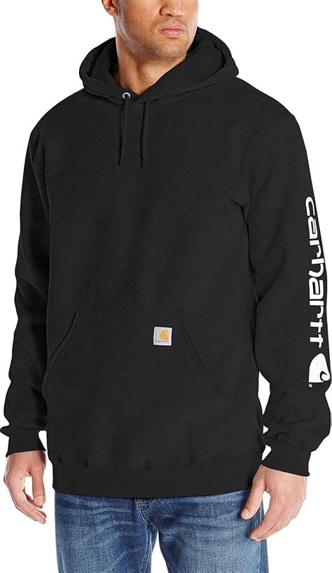 Carhartt Men S Midweight Hooded Logo Sleeve Sweatshirt Stores Factory