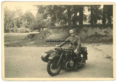 Orig Foto Kradmelder Mit Bmw Motorrad In Park Utrecht Holland Eur