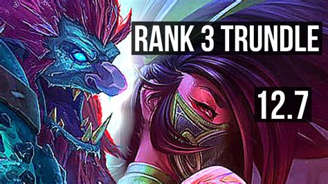 Trundle Vs Akali Top Rank 3 Trundle 71 Winrate 6 Solo Kills 72