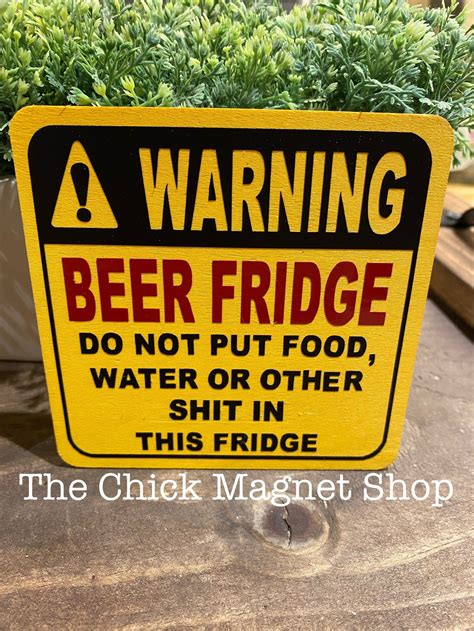 Beer Fridge Magnet Funny Warning Sign Etsy