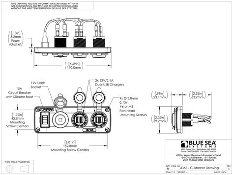 Blue Sea 4366 Water Resistant Accessory Panel Circuit Breaker 12v S Powertrays