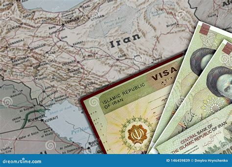 Iran Visa In Passport Close Up Of Official Document Issued By I R I Embassy With National