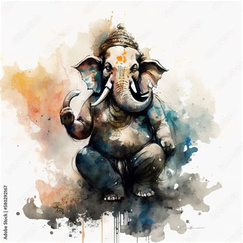 Ganesha Chaturthi, Ganesha illustration, Generative ai Stock ...