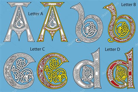 Ancient Celtic Alphabet Letters Image Vectorielle