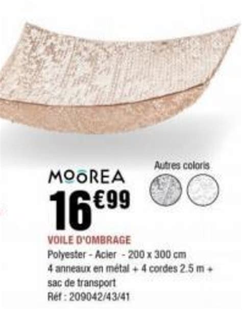 Promo MOOREA VOILE D OMBRAGE Chez La Foir Fouille