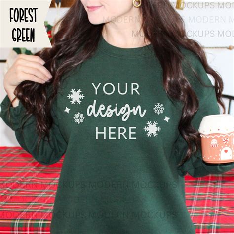 Gildan Crewneck Sweatshirt Mockup Christmas Photo Christmas