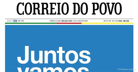 Capa Correio Do Povo Edi O Segunda De Mar O De