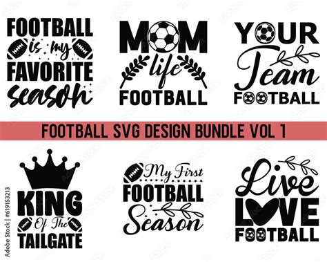 Football Svg Design Bundle Vol 1 Football Svg Bundle Football Game Day