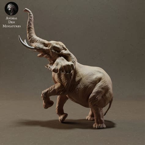 STL File African Bush Elephant Bull Standing3D Print Design To