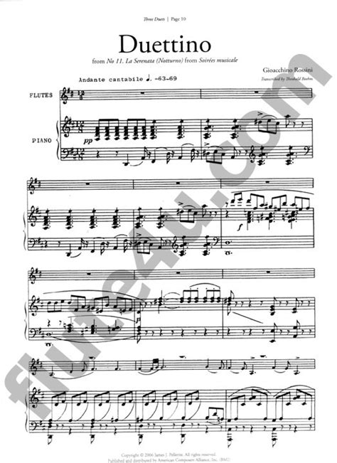 Sheet Music Three Duets Various Flutes Piano Carolyn Nussbaum