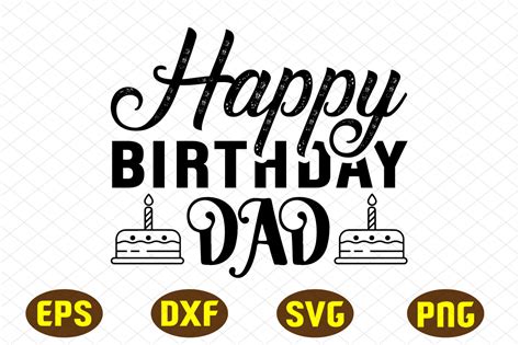 Happy Birthday Dad Svg Design Graphic by Svg Design Hub · Creative Fabrica