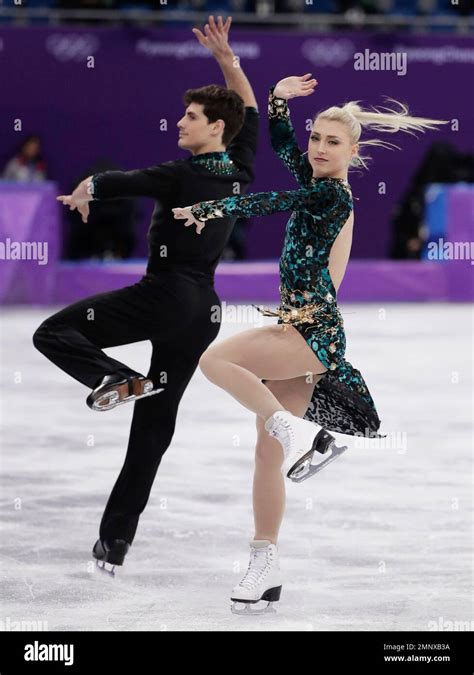 Piper Gilles and Paul Poirier of Canada perform during the ice dance, short dance figure skating ...