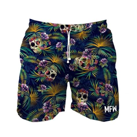 Short Maromba Fight Wear Tactel Mexican Skull Bolsos Masculino