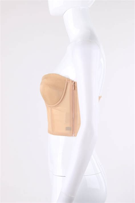 ALEXANDER McQUEEN Resort 2009 Nude Net Knit Cropped Corset Top Bustier For Sale At 1stDibs