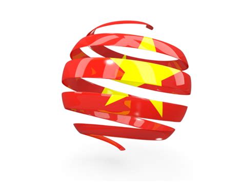 Round 3d icon. Illustration of flag of Vietnam