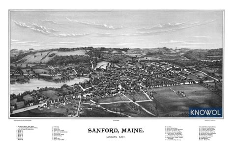 Beautifully detailed map of Sanford, Maine in 1889 - KNOWOL