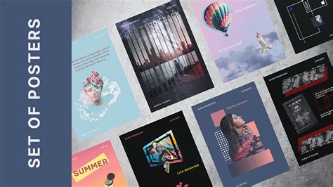 Set Of Poster Adobe Photoshop Behance