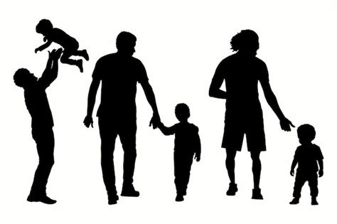 Free Vector Flat Design Father And Son Silhouette