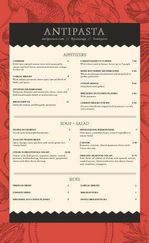 Free Italian Menu Template Designs Musthavemenus