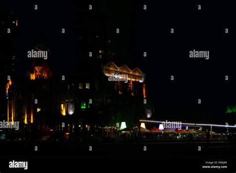 Hotel New York Rotterdam From Side At Night Stock Photo Alamy