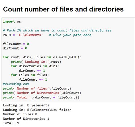 Python Coding On Twitter Count Number Of Files And Directories In