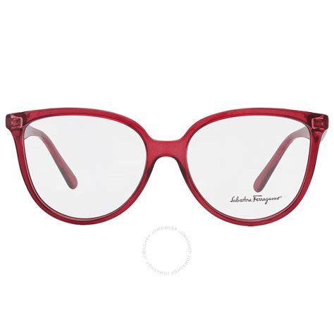 Salvatore Ferragamo Ladies Red Rectangular Eyeglass Frames Sf287461356