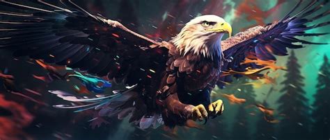 Premium Ai Image Wild Eagle Majesty Majestic Scene Of A Wild Eagle