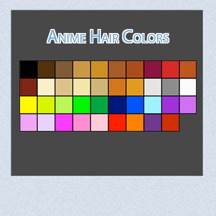 Anime Hair Colors by Linkdb on DeviantArt