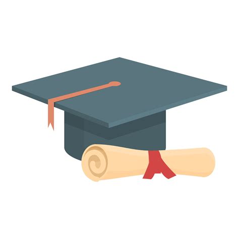 Border Graduation Hat Icon Cartoon Vector Diploma Award