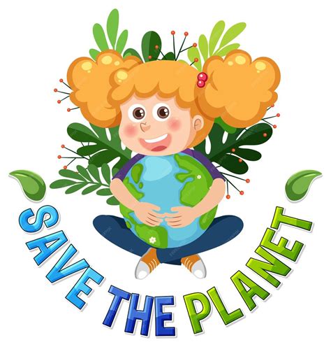 Premium Vector Save The Planet Text For Banner Or Poster Design