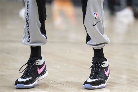 Detailed View Of The Shoes Worn By San Antonio Spurs Forward Victor