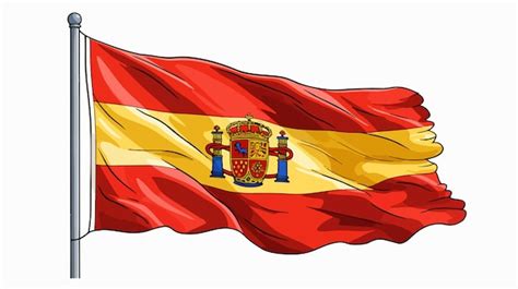 Spain Flag Drawing Style Isolated Vector Illustration | Premium AI ...