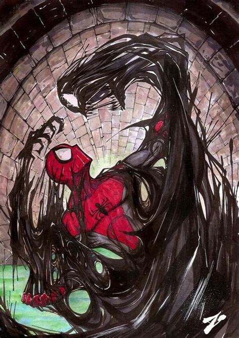 Spider Man Vs Venom Symbiote In Fan Art By Zuleta Miguel Ms Marvel