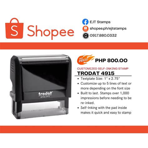 Trodat Customized Self Inking Stamp Shopee Philippines