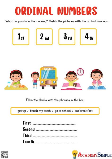 Grade Math Ordinal Numbers Worksheet Academy Simple