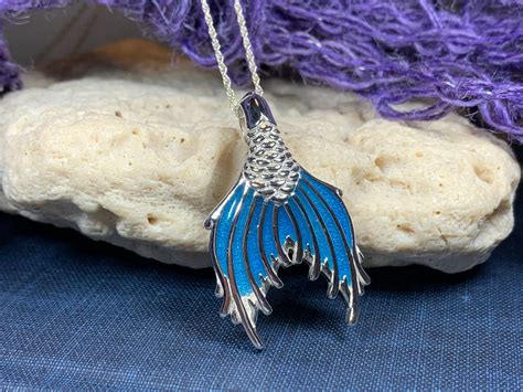 Mermaid Tail Necklace Celtic Jewelry Nautical Pendant Sea Jewelry