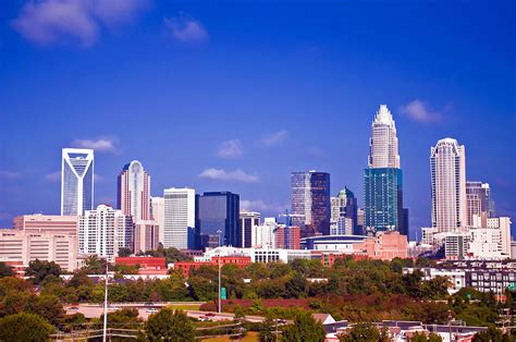 Skyline Of Uptown Charlotte North Carolina At Night Photograph By Alex