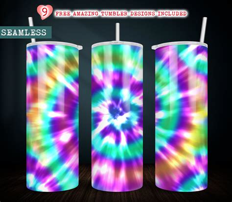 Art Collectibles Tie Dye Oz Skinny Tumbler Wrap Sublimation Designs