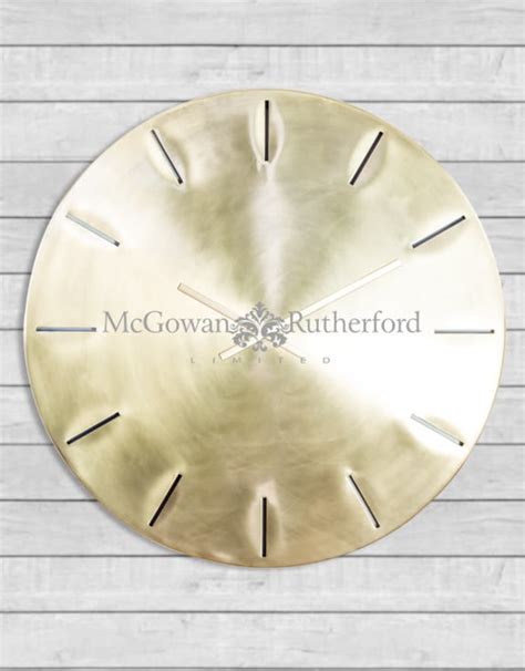 Extra Large Brushed Brass Metal Wall Clock