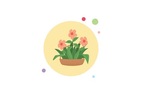 Spring Basket Flower 8 Circle Bubble Graphic By Raysaozora · Creative