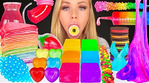 ASMR Rainbow Food Edible Slime Jelly Pop It Keyboard Honey Jelly