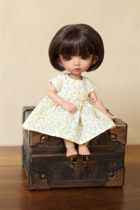 Dainty Yellow And White Floral Doll Dress For Pukifee Or Lati Etsy