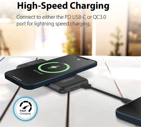 Promate Magnetic Wireless Power Bank 10000mah Magnetic 15w Qi Wireless Mag Safe Battery Pack