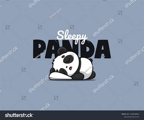 Cute Sleepy Panda Cartoon Illustration Stock Vector (Royalty Free ...