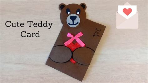 Teddy Greeting Card Cute Teddy Bear Card Handmade Youtube