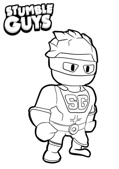 Coloriage Super héro Stumble Guys dessin gratuit à imprimer