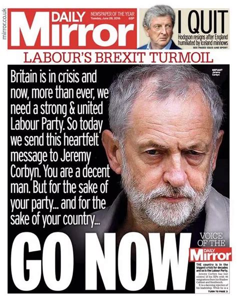 Jeremy Corbyn Must Quit Now For His Party And His Country Voice Of