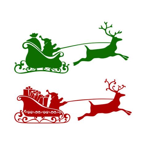 Christmas Santa S Sleigh Cuttable Design SVG PNG DXF Eps Etsy