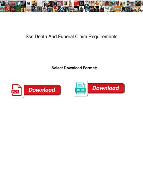 Fillable Online Sss Death And Funeral Claim Requirements Sss Death And Funeral Claim